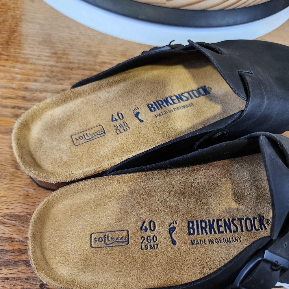 Birkenstock Boston Soft Footbed Clog Shoes Womens Size 9 40 Black Faux Leather - Picture 8 of 8